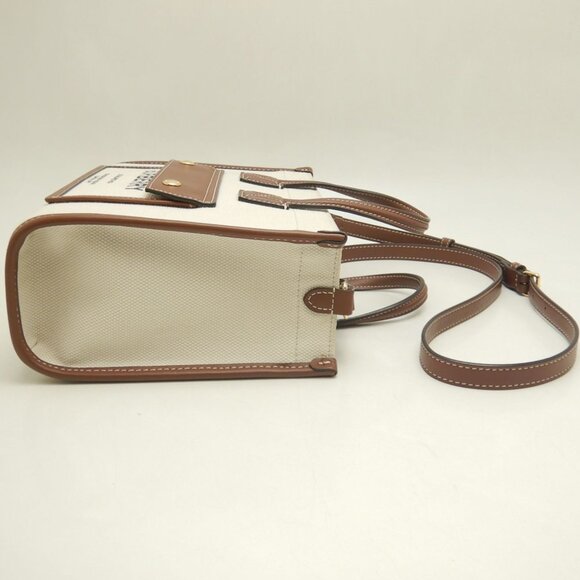 BURBERRY Mini Freya Tote 8044141 Bag Canvas x Leather Natural Brown Women's 2... - Picture 7 of 16